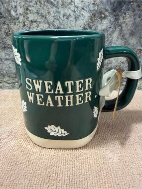 Rae Dunn “Sweater Weather” 16 oz Ceramic Mug | Fall Leaves | NWT